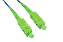 Carica l'immagine nel visualizzatore di Gallery, Patch Cord SC/APC - SC/APC Simplex Singolo Modo 9/125 G657-A2 Connettore Verde Guaina LSZH Blu