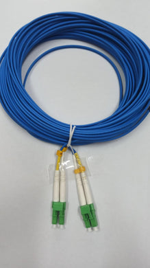Patch Cord LC/APC - LC/APC Duplex Singolo Modo 9/125 G657-A2 Connettore Verde Guaina LSZH Blu
