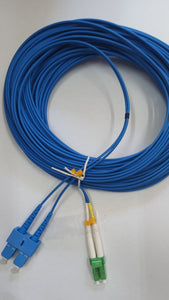 Patch Cord SC/UPC - LC/APC Duplex Singolo Modo 9/125 G657-A2 Connettore Verde Guaina LSZH Blu