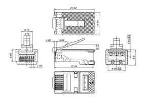 Connettore RJ45 Cat 6A STP Schermato