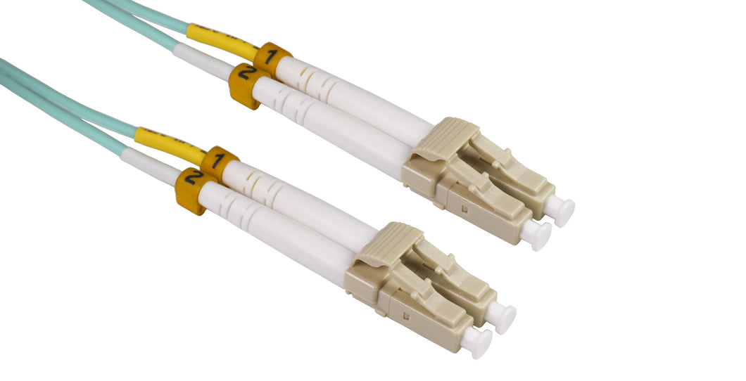 Patch Cord LC/PC - LC/PC Duplex Multimodo 50/125 OM3 Connettore Beige Guaina LSZH Acqua