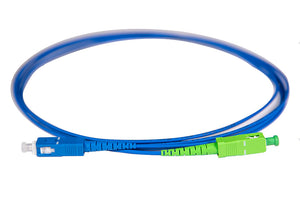 Patch Cord SC/APC - SC/UPC Simplex Singolomodo 9/125 G657 A2 Connettore Blu Guaina LSZH Blu