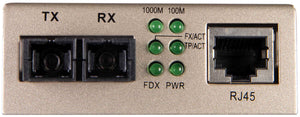 Media Converter 10/100/1000 SC Duplex 2km Multi Mode Fiber Optic