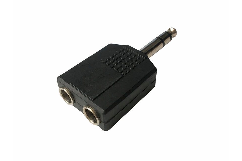 Riduttore da Jack 6,3 stereo a 2 prese Jack 6,3 stereo