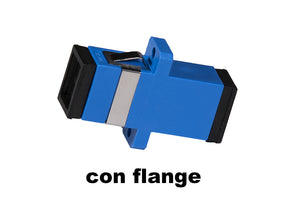 Adapter SC/PC Simplex Singolo Modo 9/125 Blu con Flange ( CONFEZIONE DA 50 PZ )