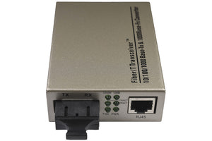Media Converter 10/100/1000 SC Duplex 2km Multi Mode Fiber Optic