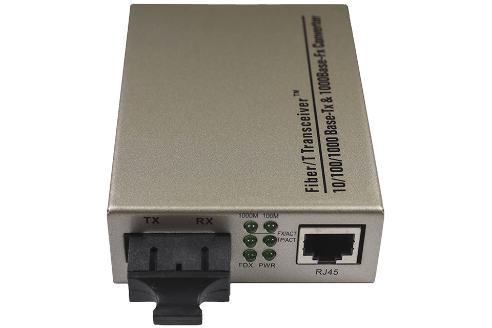 Media Converter 10/100/1000 SC Duplex 2km Multi Mode Fiber Optic